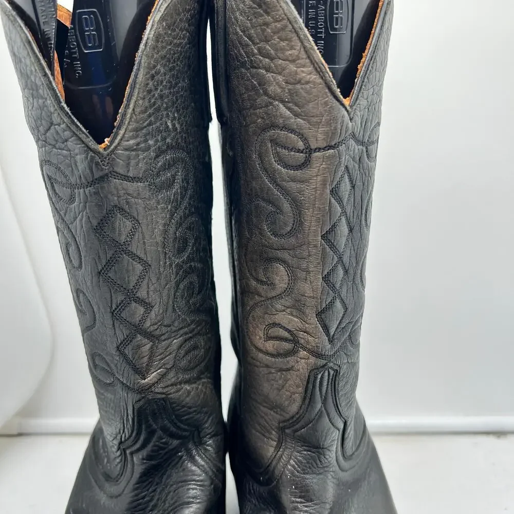 Lucchese Boots Mens 10 Black Leather Cowboy Western **